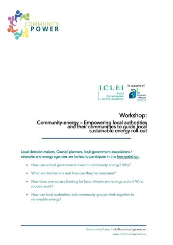 Publication cover - CO-POWER workshop_Dublin_ICLEI