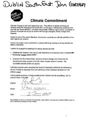 John Gormley's scribbling on his climate commitment
