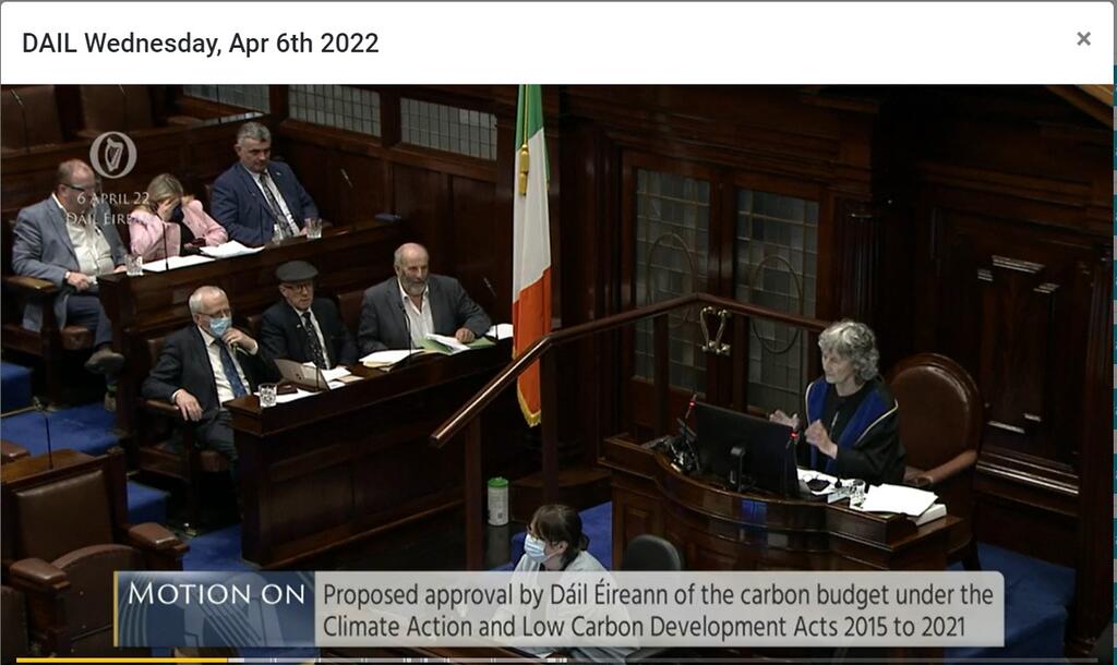 Dáil passing the Carbon Budgets 6 April 2022