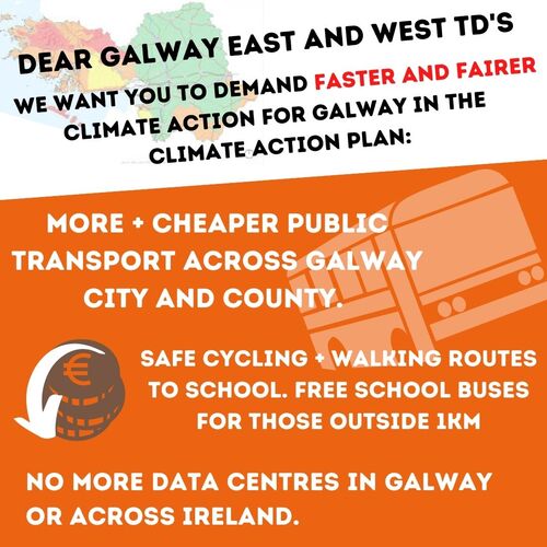 Cycling, walking and buses to schools. More and cheaper public transport across Galway city and county. Reduce public transport fares while simultaneously accelerating the roll out of Bus Connects No 